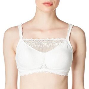 Amoena 34C Dana Wire Free Lace Camisole Bra 0862 NWT White
